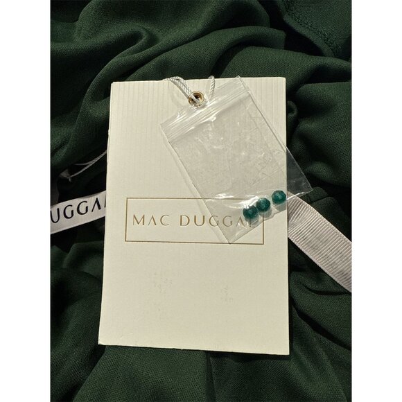 NWT MAC DUGGAL 20399 Long Sleeve Midi Party Dress Wrap Over Size14 Green Emerald - Picture 12 of 13